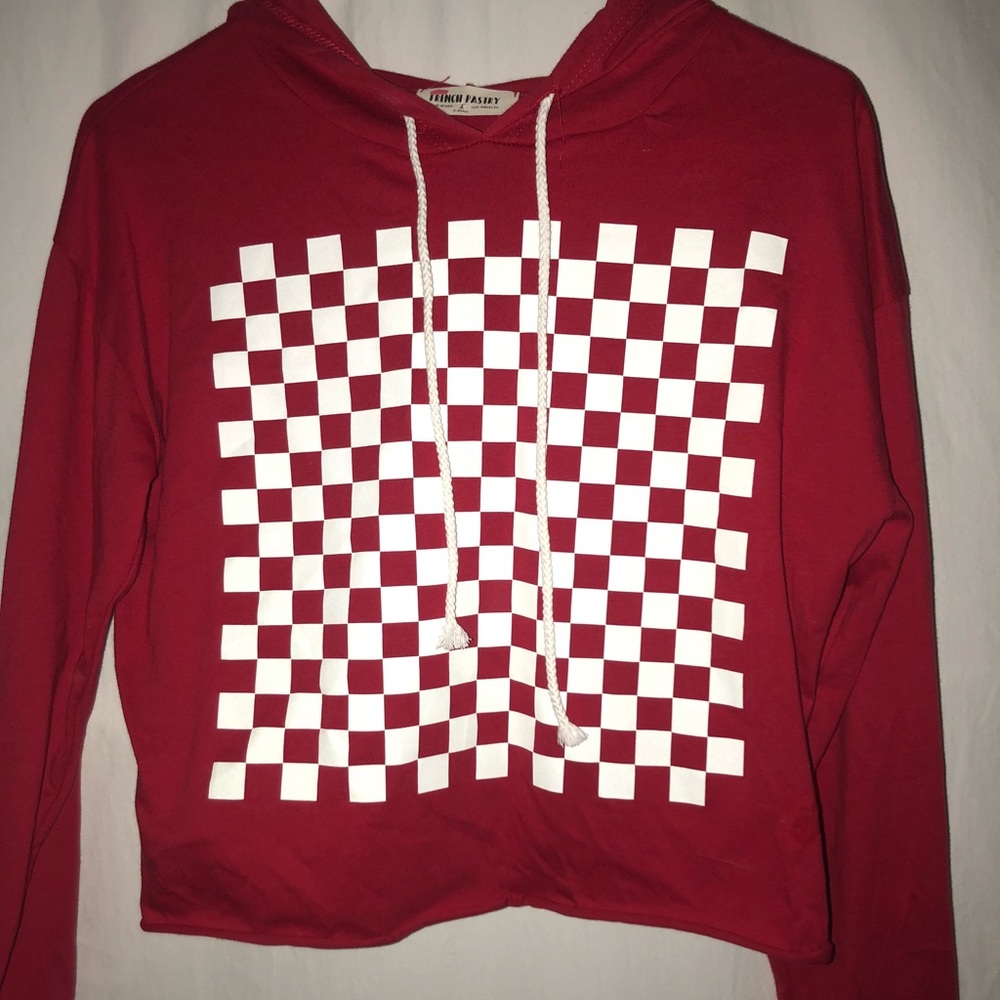 Red checkered hoodie